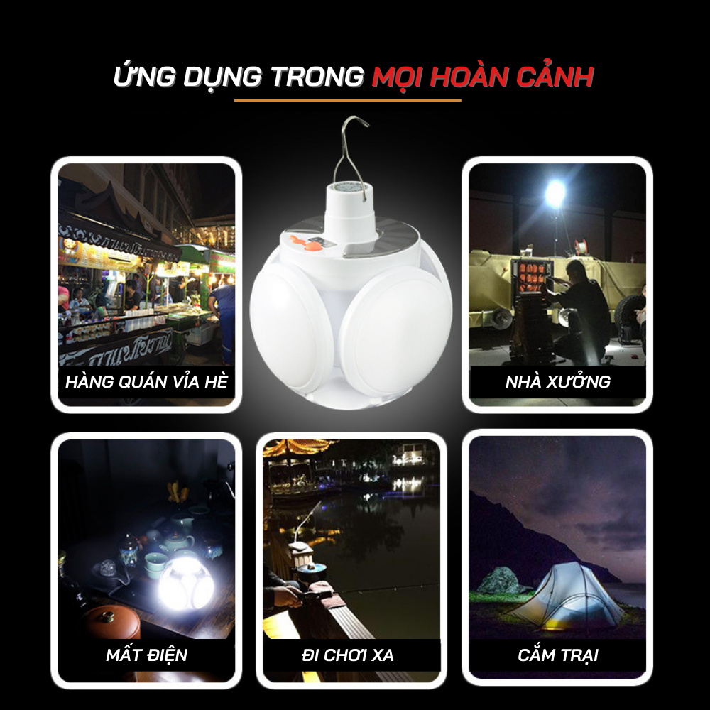 Đèn Tích Điện Năng Lượng Trái Banh 5 Bóng- loại lớn