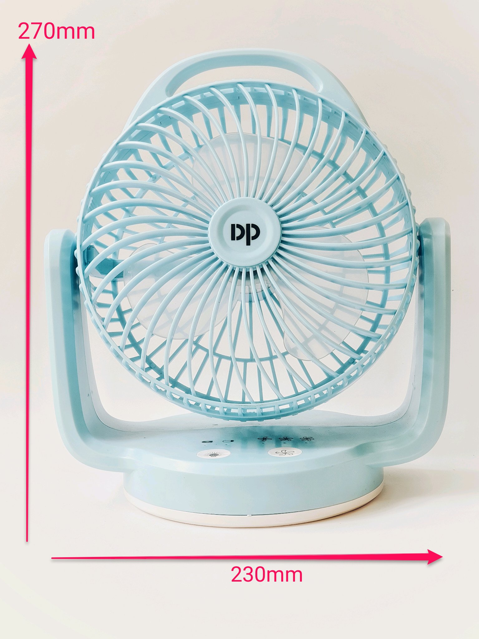Quạt Sạc Tích Điện DP-7620 Để Bàn,Móc Treo