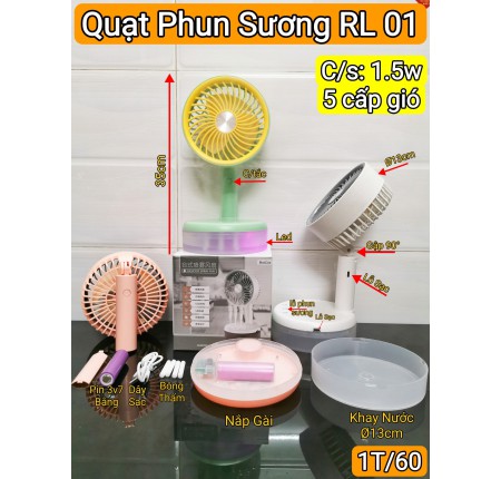 Quạt Sạc Tích Điện RL-01 Phun Sương