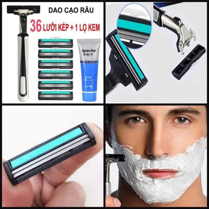 Bộ Dao Cạo Râu Kèm 36 Lưỡi