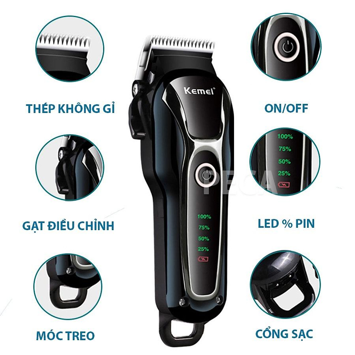 Tông Đơ Cắt Tóc Kemei KM-1991