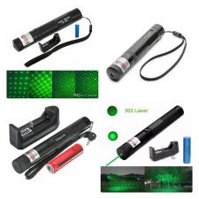 Đèn Pin Sạc Laser 303 Tia Xanh Full Box