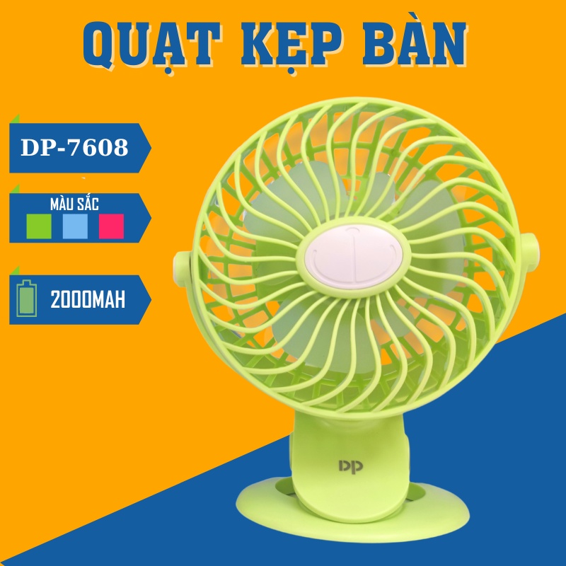 Quạt Kẹp Bàn DP-7608 Điện Sạc