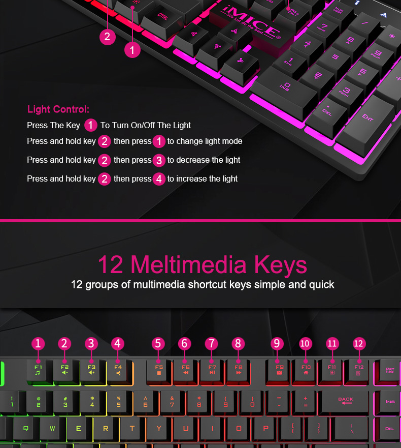 Keyboard Giả Cơ IMICE AK-600 Gaming RGB