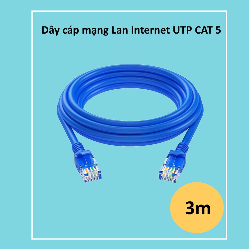 CABLE Mạng Lan 5E Bấm Sẵn 2 Đầu 1.5m,3m,5m,10m,15m,20m,25m,30m