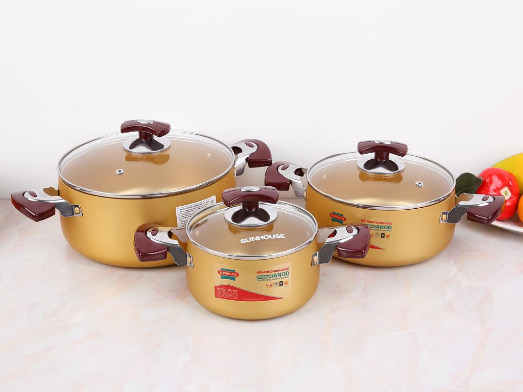 Bộ Nồi 3 Món Sunhose SH6634 ( 16-20-24cm )