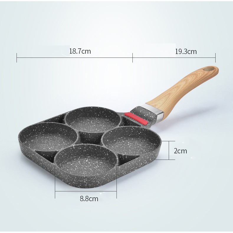 Chảo Đá Chiên 4 Ngăn Lỗ Tròn