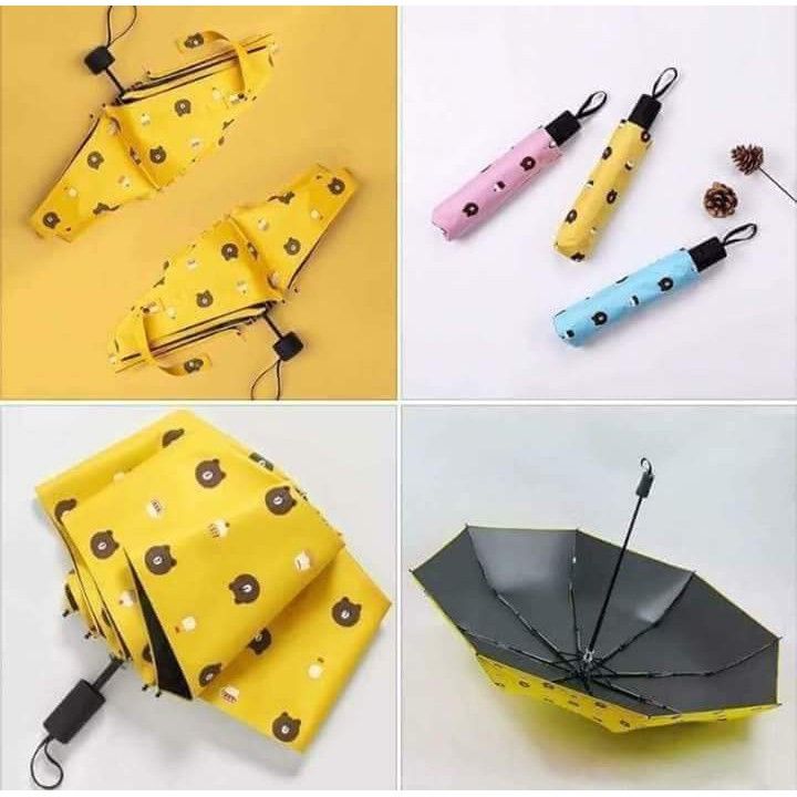 Dù Đi Mưa Hình Gấu Xếp Gọn
