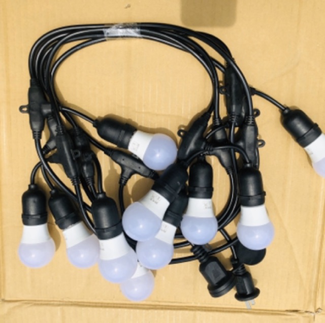 Đui Đèn E27 Chống Nước 5m (10 Đầu) Nối Dài )