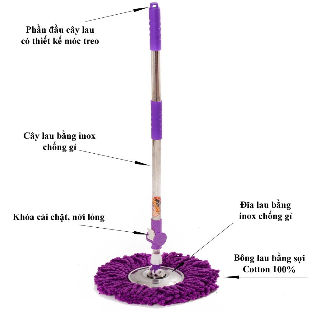 Cây Lau Nhà Xoay 360 Độ INOX