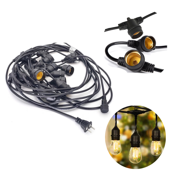 Đui Đèn E27 Chống Nước 10m ( 20 Đầu ) Nối Dài