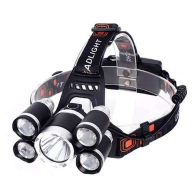 Đèn Đội Đầu 5 Bóng Pin Sạc ( kèm 2 pin sạc )