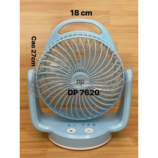 Quạt Sạc Tích Điện DP-7620 Để Bàn,Móc Treo