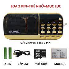 Loa Đài Craven CR-836s Nghe Thẻ Nhớ, USB, FM, Pin Siêu Trâu