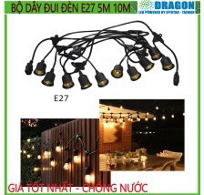 Đui Đèn E27 Chống Nước 10m ( 20 Đầu ) Nối Dài