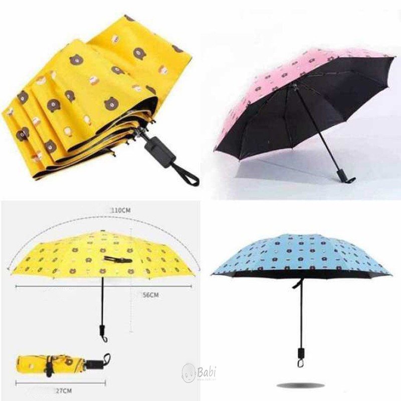 Dù Đi Mưa Hình Gấu Xếp Gọn