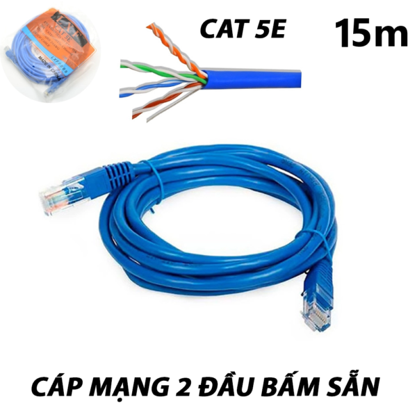 CABLE Mạng Lan 5E Bấm Sẵn 2 Đầu 1.5m,3m,5m,10m,15m,20m,25m,30m