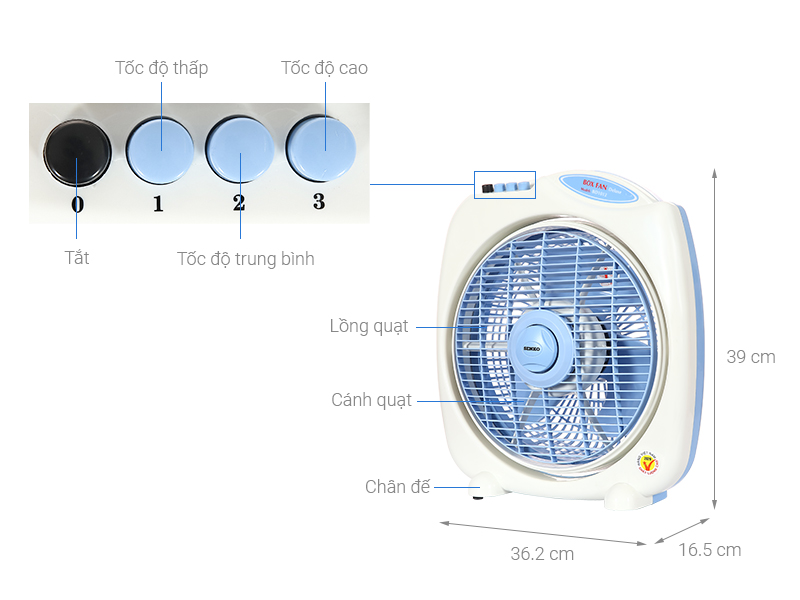 Quạt bàn Senko BD-1012 Chính Hãng