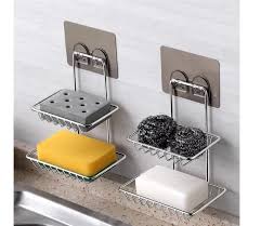 Kệ inox 2 tầng dán tường