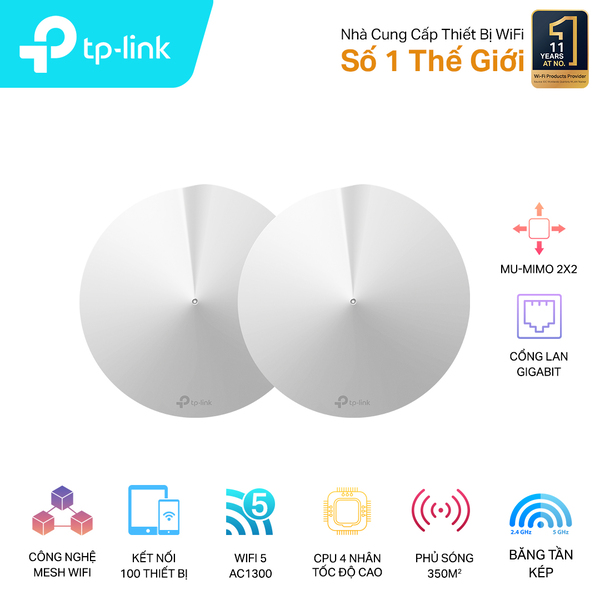 Mesh Wifi TPLink DECO M5 2 Pack AC1300 Chính hãng