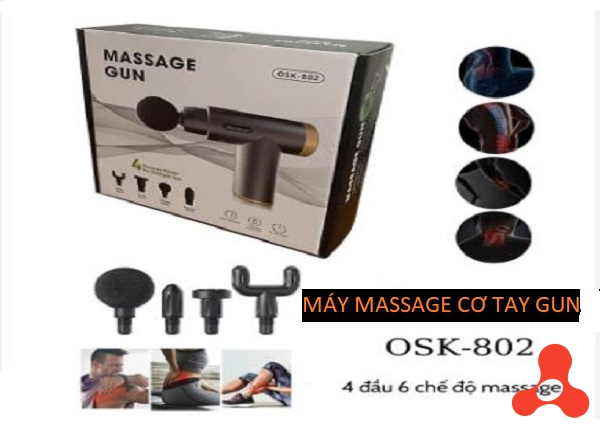 Máy Massage Gun OSK-802 ( 4 Đầu, 6 Chế Độ )