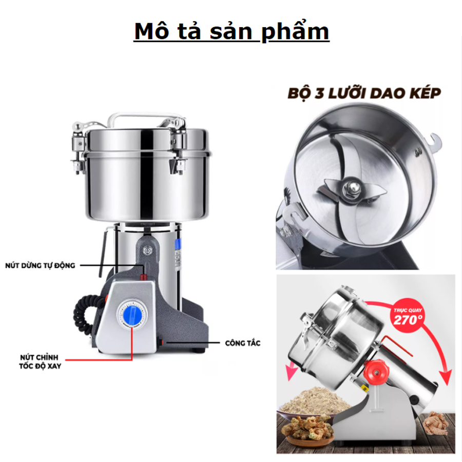 Máy Xay Bột Khô Đa Năng SEKA 800Y- Công Suất 3000w