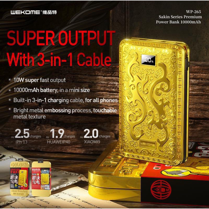 Pin Dự Phòng 10.000mah Wekome WP-265 CHÍNH HÃNG