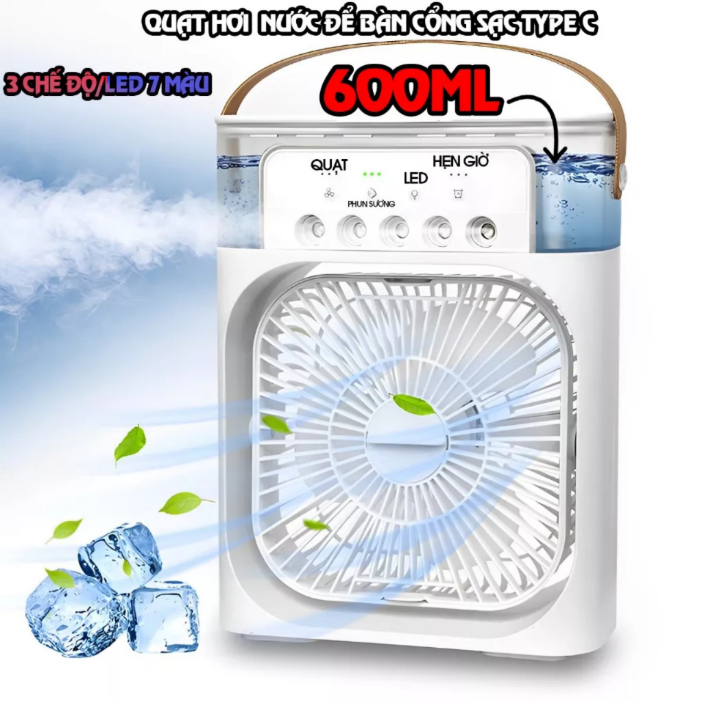 Quạt Hơi Nước Phun Sương 5 Bec 20x26cm Nguồn USB