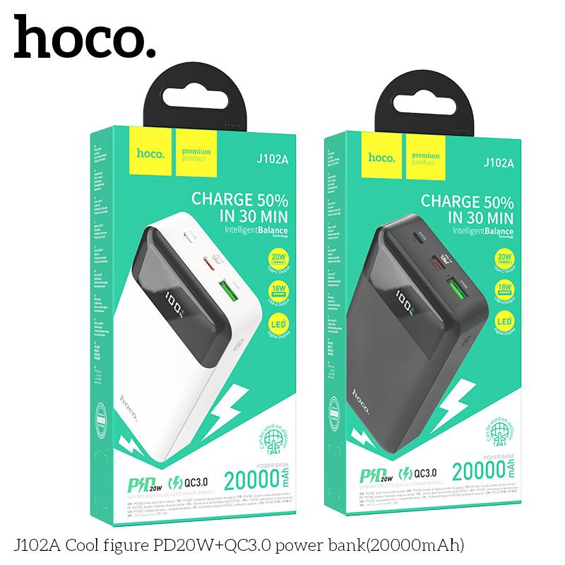 pin dự phòng hoco 20.000mah j102A chính hãng
