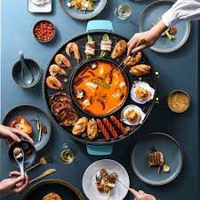 Bếp lẩu nướng đa năng 2in1 tròn 898