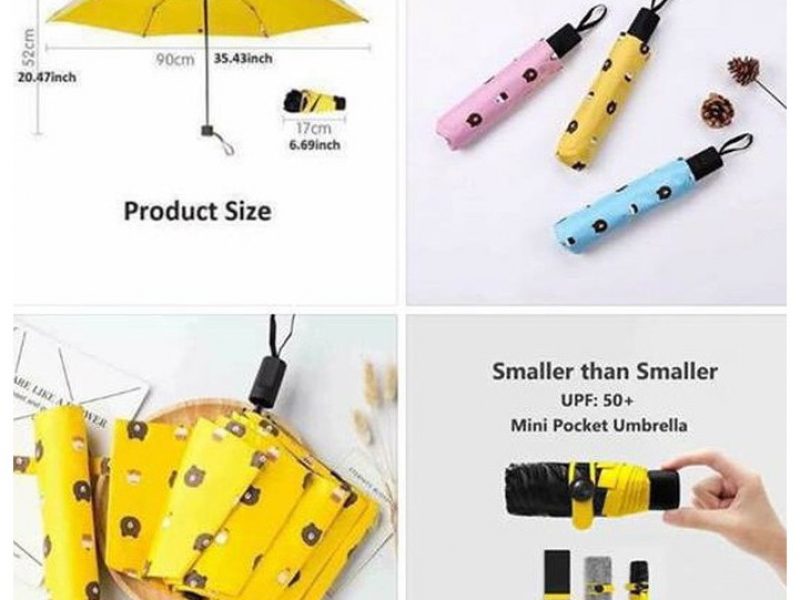 Dù Đi Mưa Hình Gấu Xếp Gọn