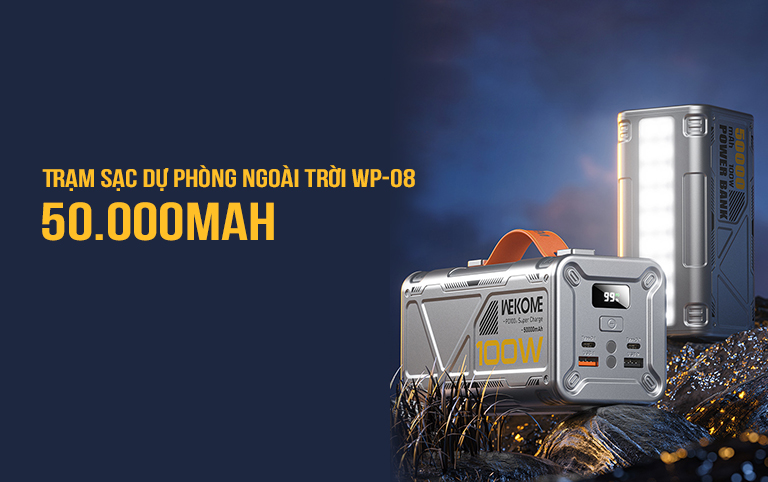 Pin Dự Phòng 50.000mah 100W WEKOME WP-08 CHÍNH HÃNG