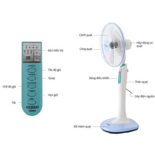 Quạt đứng Senko DD-1602 có đèn