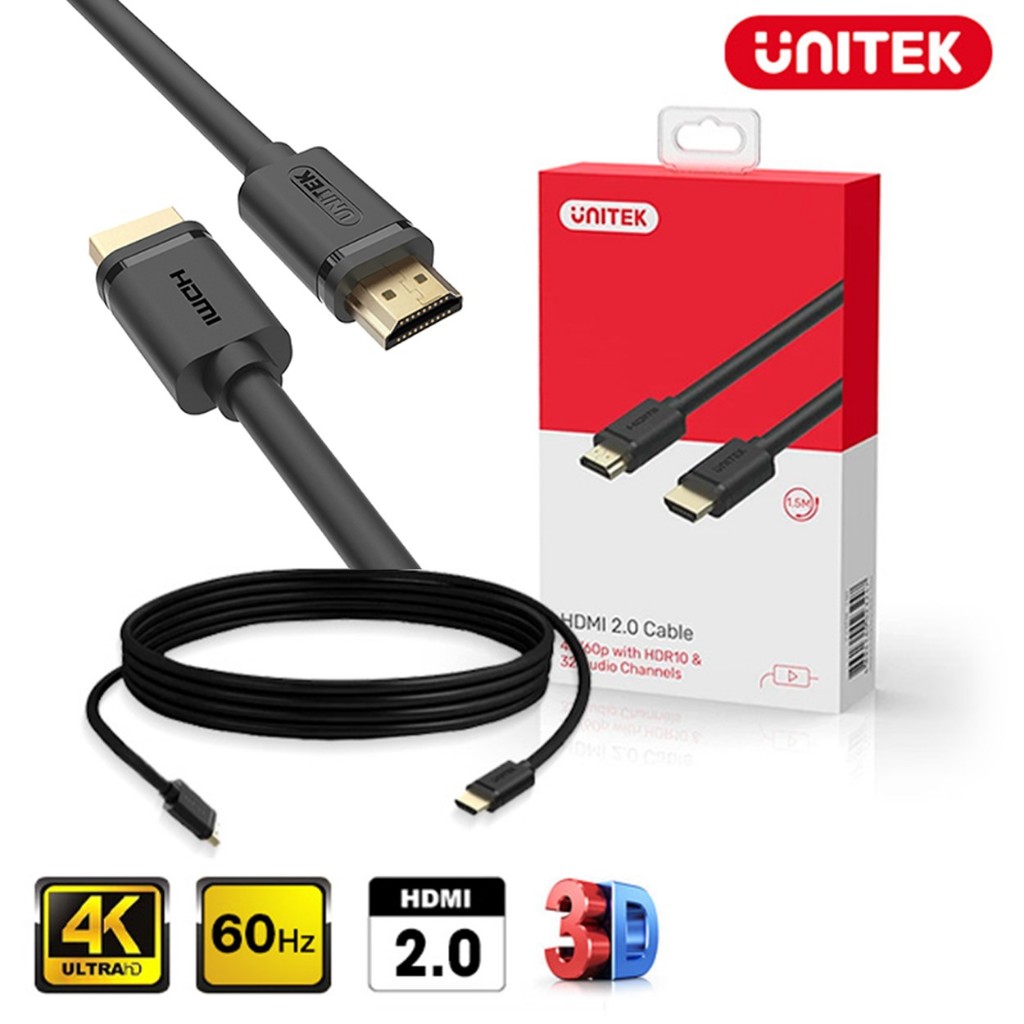 Cáp hdmi 2.0 UNITEK 1.5m ( Y-C137m ) chính hãng