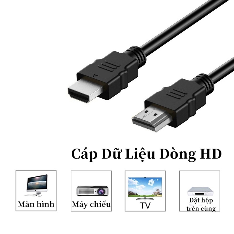Cáp HDMI 1m --1.4 Full HD - dây nhựa tròn