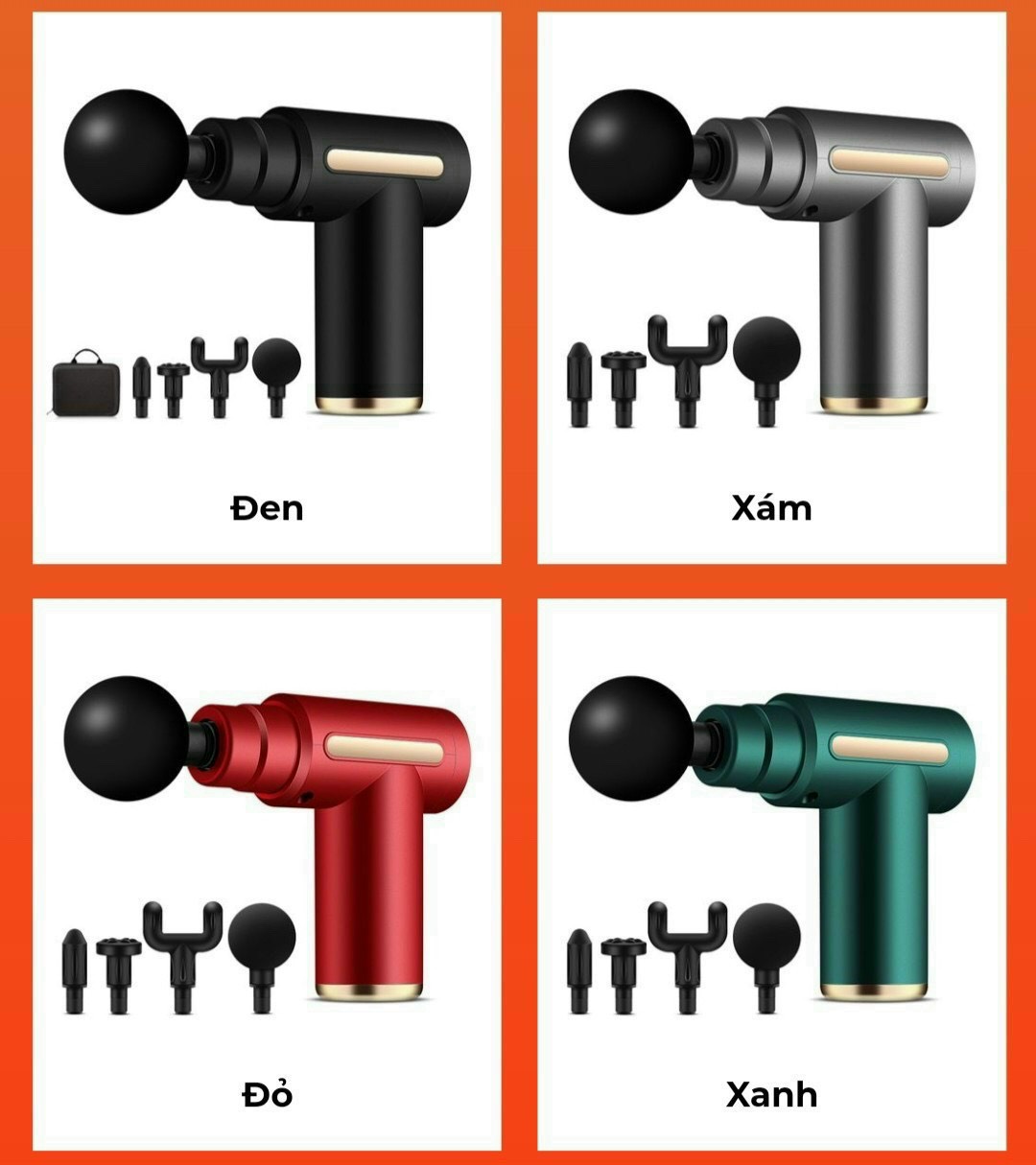 Máy Massage Gun OSK-802 ( 4 Đầu, 6 Chế Độ )