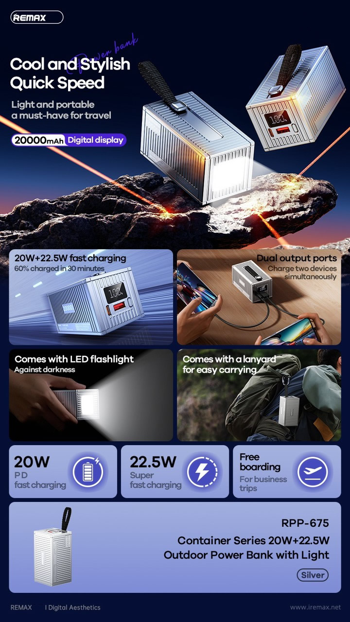 Pin dự phòng 20.000mah Remax RPP-675 CHÍNH HÃNG