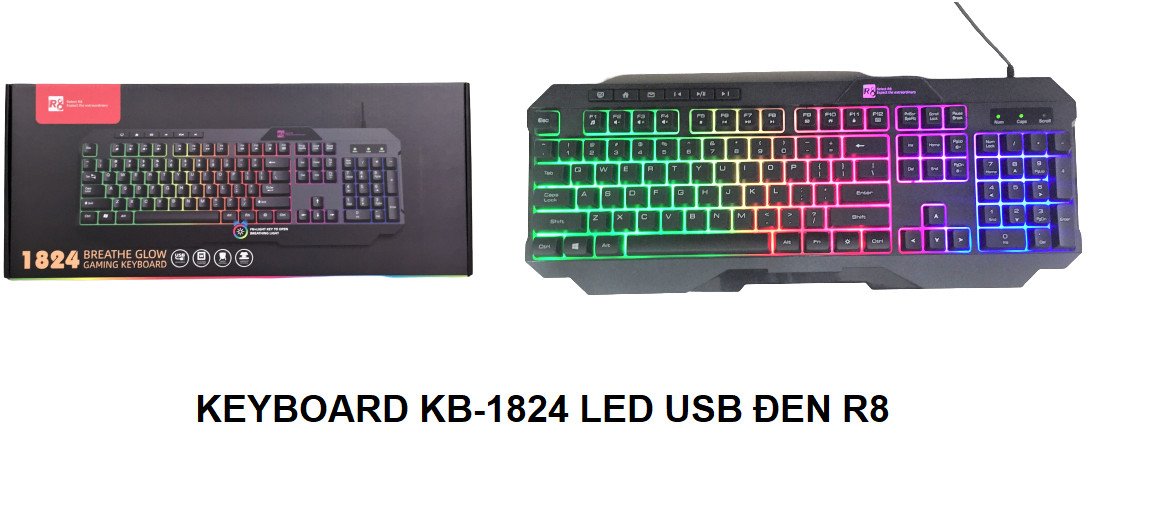 Keyboard R8 KB-1824 Led Cổng Usb