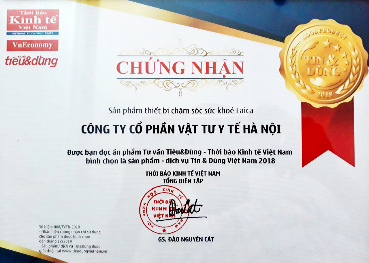 Laica Việt Nam vinh dự nhận giấy chứng nhận sản phẩm dịch vụ Tin & Dùng uy tín 2018