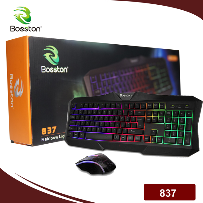 Bộ Bàn Phím Và Chuột Chuyên Game Bosston 837 Có Led