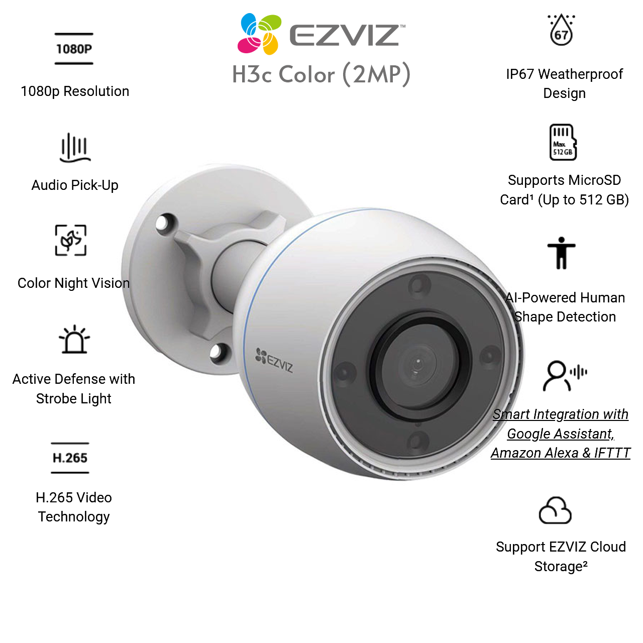 Camera Wifi ngoài trời Ezviz H3C 2MP