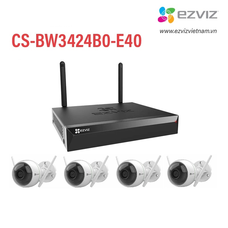 Bộ Kit Wifi 4 camera ngoài trời  Ezviz CS-BW3424B0-E40
