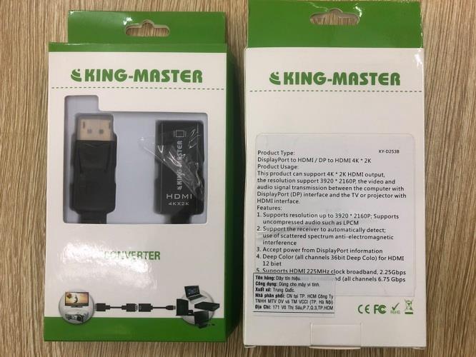 CÁP DISPLAYPORT Ra HDMI 4K KINGMASTER (KY-D 253B)