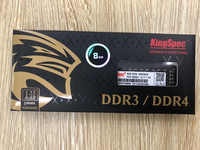 RAM DDR4 KINGSPEC 8G BUS 2400 mới full box bảo hành 36 Tháng
