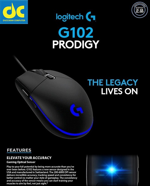 Chuột Gaming Logitech G102 có Led