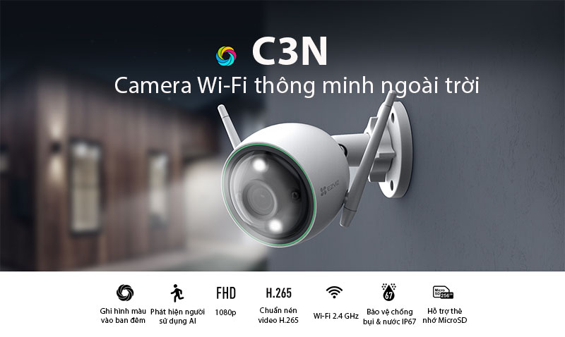 Camera Wifi Ezviz C3N 1080P (Full Color – Có màu ban đêm) chính hãng