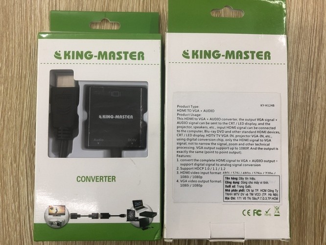 CÁP HDMI RA VGA + AUDIO KINGMASTER (KY-H 124B)