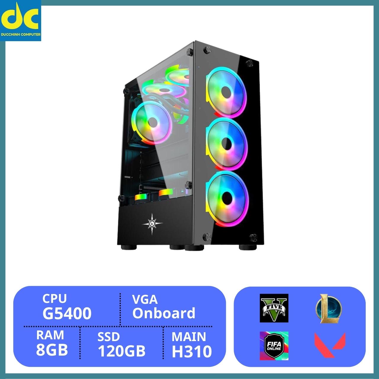 Cây Máy Tính Main H310, CPU Pentium G5400, Ram 8GB, Vỏ Gaming