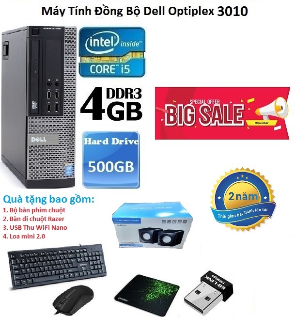 Máy Tính Đồng Bộ Dell Optiplex 3010 ( Core i5 / 4g / SSD 120G )