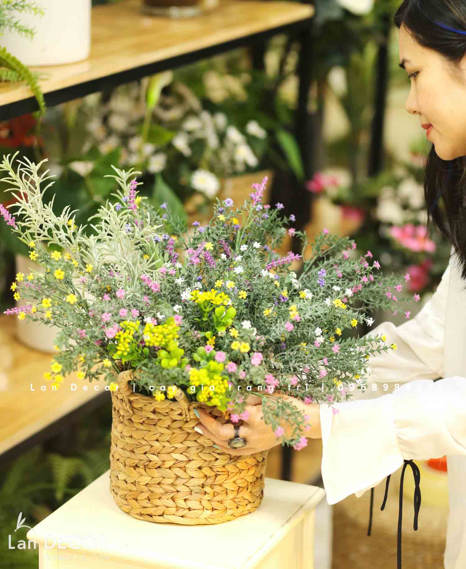 giỏ-hoa-giả